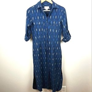 Ralph Lauren Denim &Supply  Blue Print Western style A-Line Shirt Dress